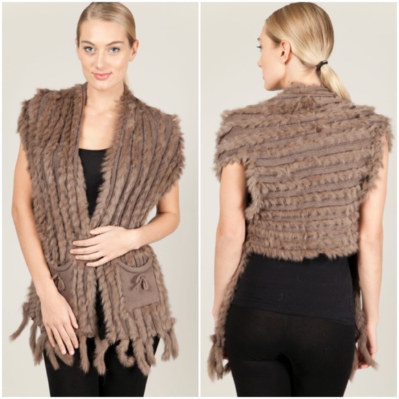 LAST Mischa Barton Aspen Fur Waistcoat Vest - Picture 1 of 5